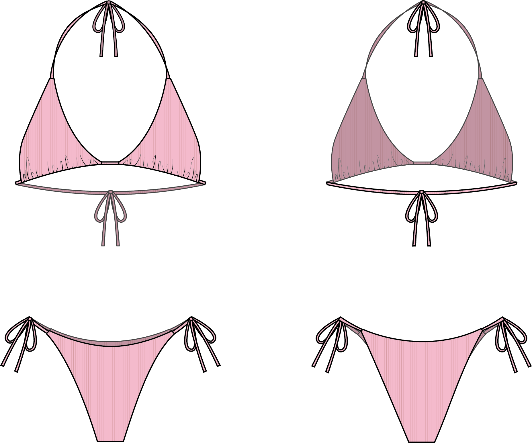 Kaia Bottom - Eco Ribbed Rose