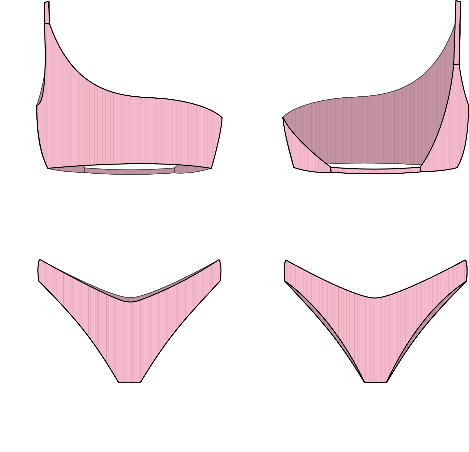 Izzie Bottom - Eco Ribbed Rose