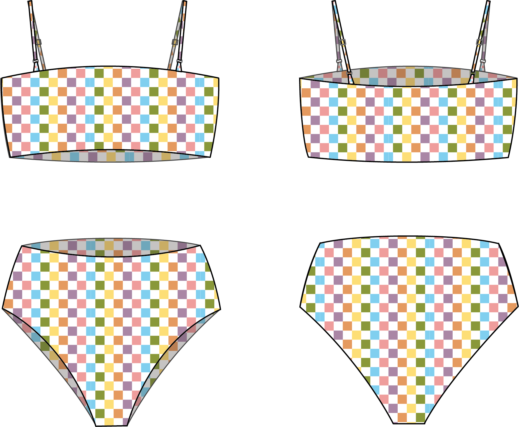Brooklyn Bottom - Eco Rainbow Check